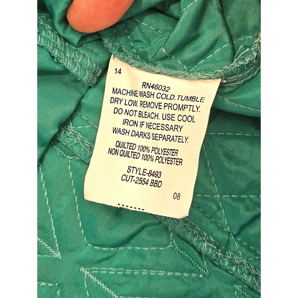 SOUTHERN LADY | Teal Green Quilted Full-Zip Lightweight Jacket - Size S - Picture 6 of 14